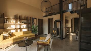 Chalet | Living area | Flat-screen TV, heated floors, streaming services, printers
