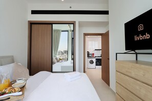 1 bedroom, iron/ironing board, Internet, bed sheets