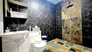 Apartment | Bathroom | Shower, free toiletries, hair dryer, towels