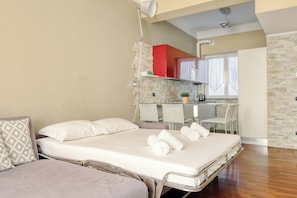 Apartment, 1 Double Bed with Sofa bed, Balcony | Living area | 43-inch Smart TV with digital channels