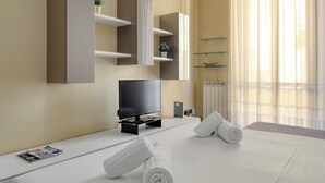 Apartment, 1 Double Bed with Sofa bed, Balcony | Living area | 43-inch Smart TV with digital channels