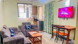 42-inch Smart TV with satellite channels, Netflix, streaming services - Zedek Suites (Nairobi)