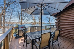Outdoor dining - New to Lake Norman! Cozy Cabin with Big Water Views! (Sherrills Ford)