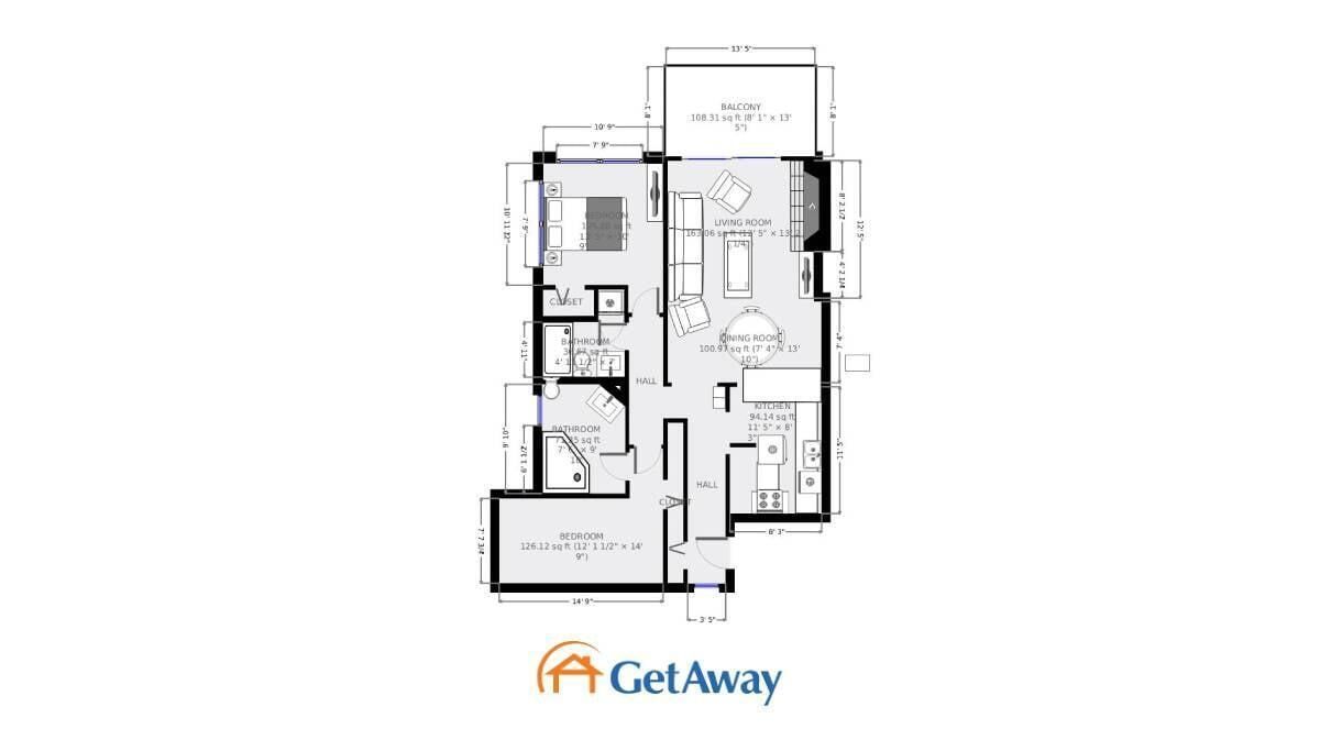 Appartement, meerdere bedden (Sunrise - W Glade J-1) | Grondplan