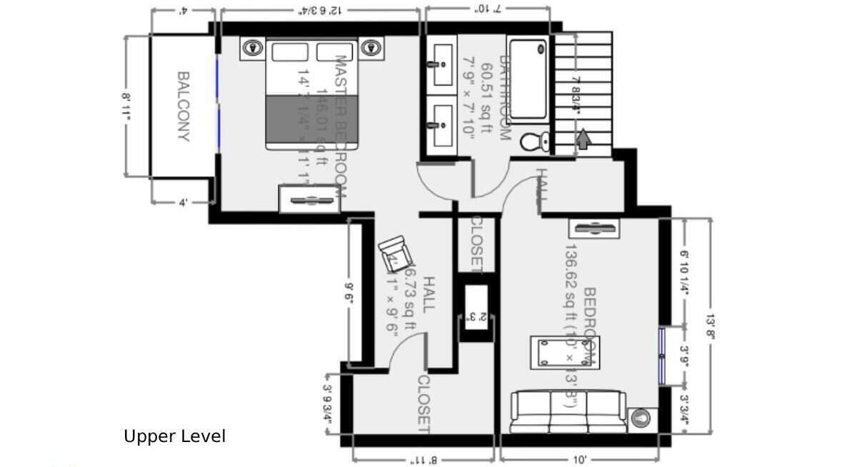 Appartement, 2 queensize bedden (Sunrise Northstar B1 - Bear View) | Grondplan