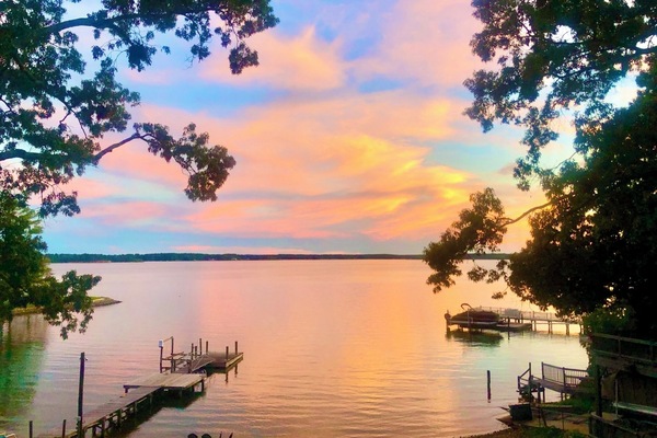 Stunning sunsets from the deck, dock or panoramic windows.