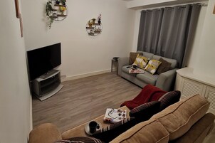 House | Living area | TV, fireplace