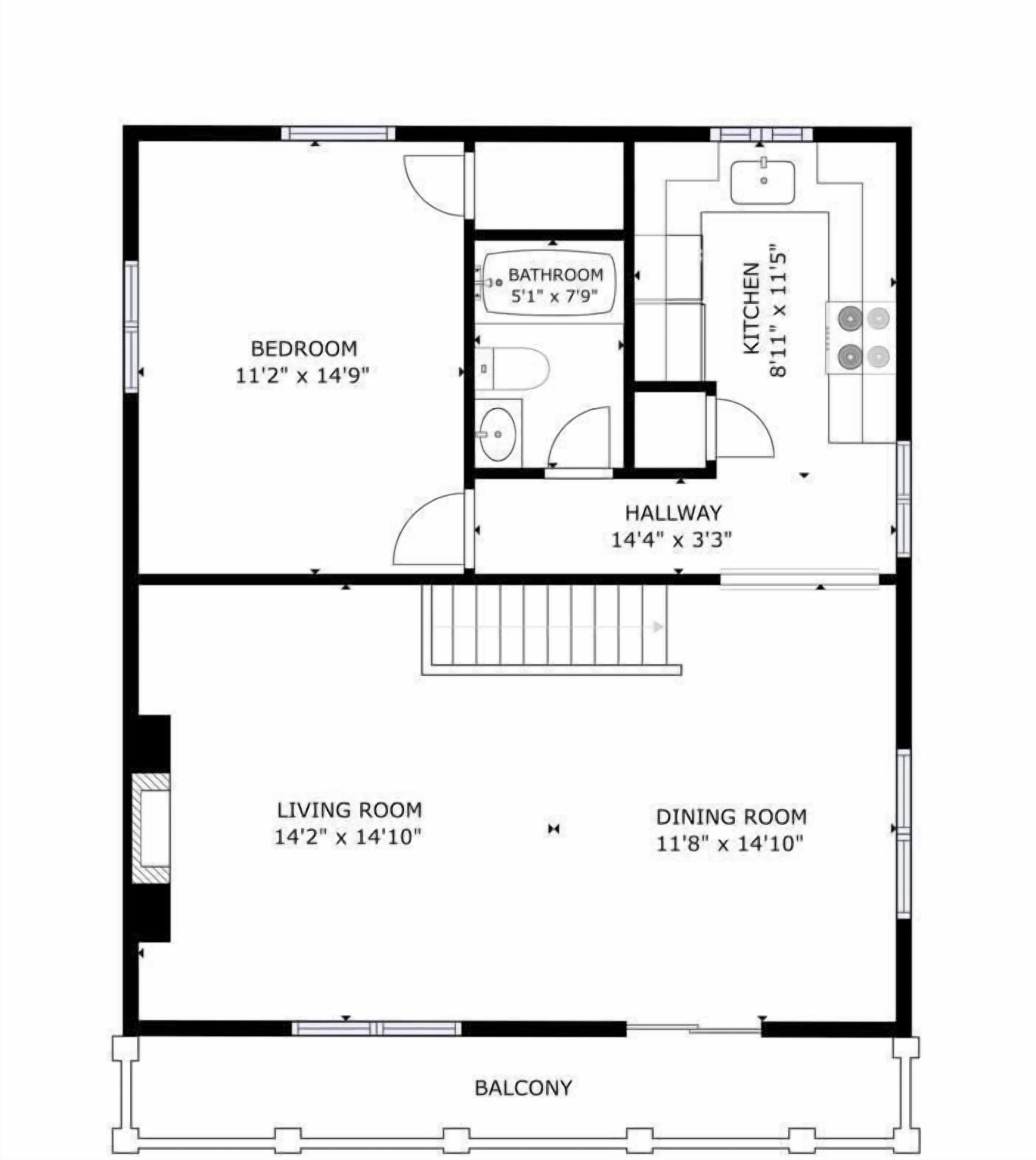 Hus - flere senge (Dean Hill Chalet) | Plantegning