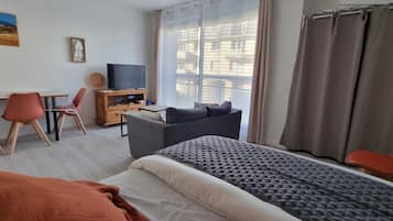 1 slaapkamer, een strijkplank/strijkijzer, gratis wifi