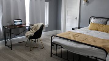 2 bedrooms, desk, iron/ironing board, travel cot