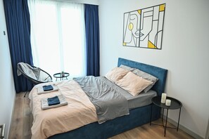 2 slaapkamers, een strijkplank/strijkijzer, wifi, beddengoed
