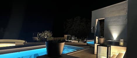 Piscine extérieure, piscine chauffée