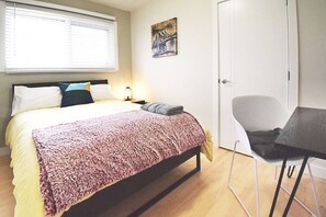 Desk, iron/ironing board, travel crib, WiFi (free)