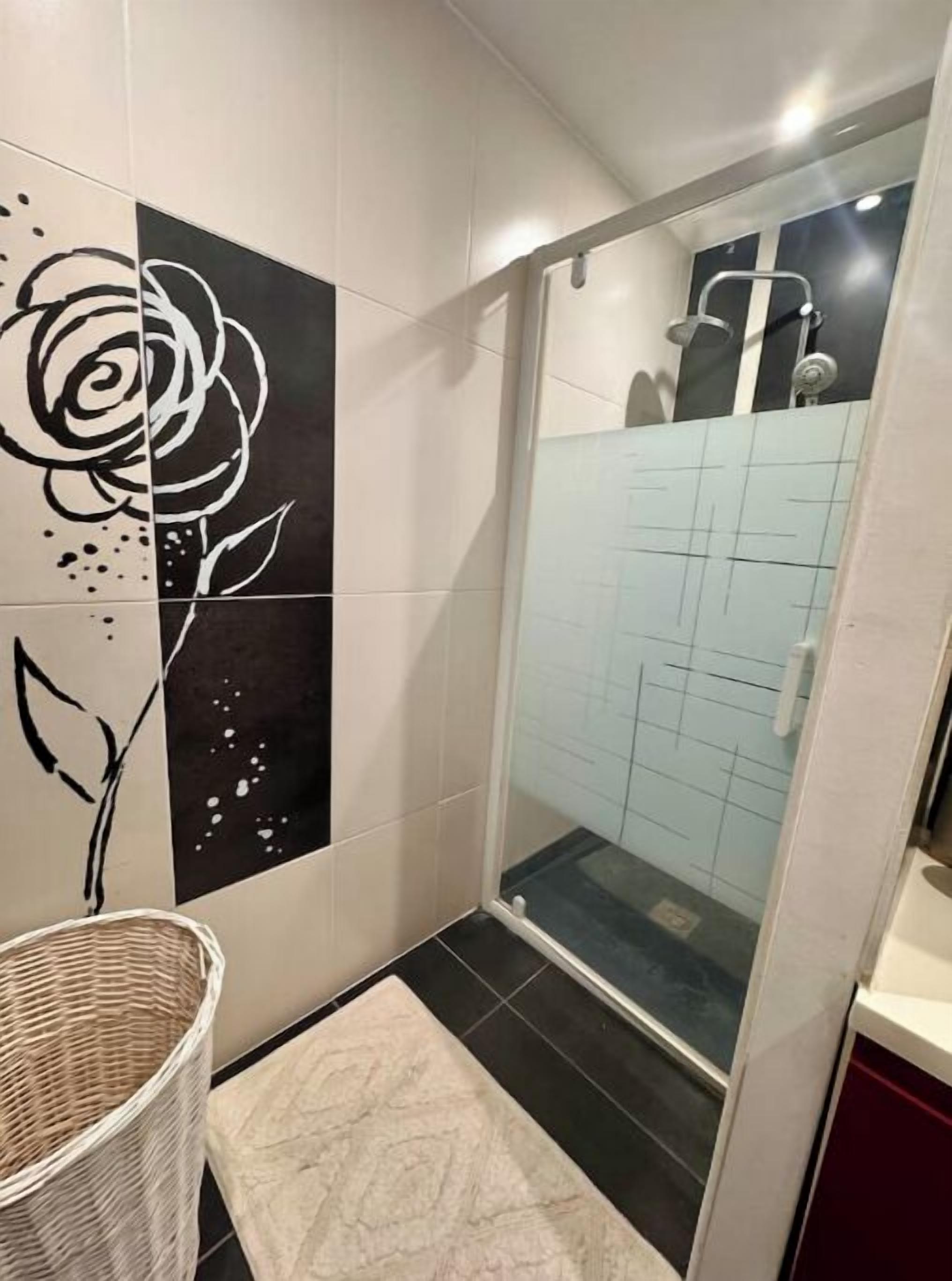 Hair dryer, towels, toilet paper