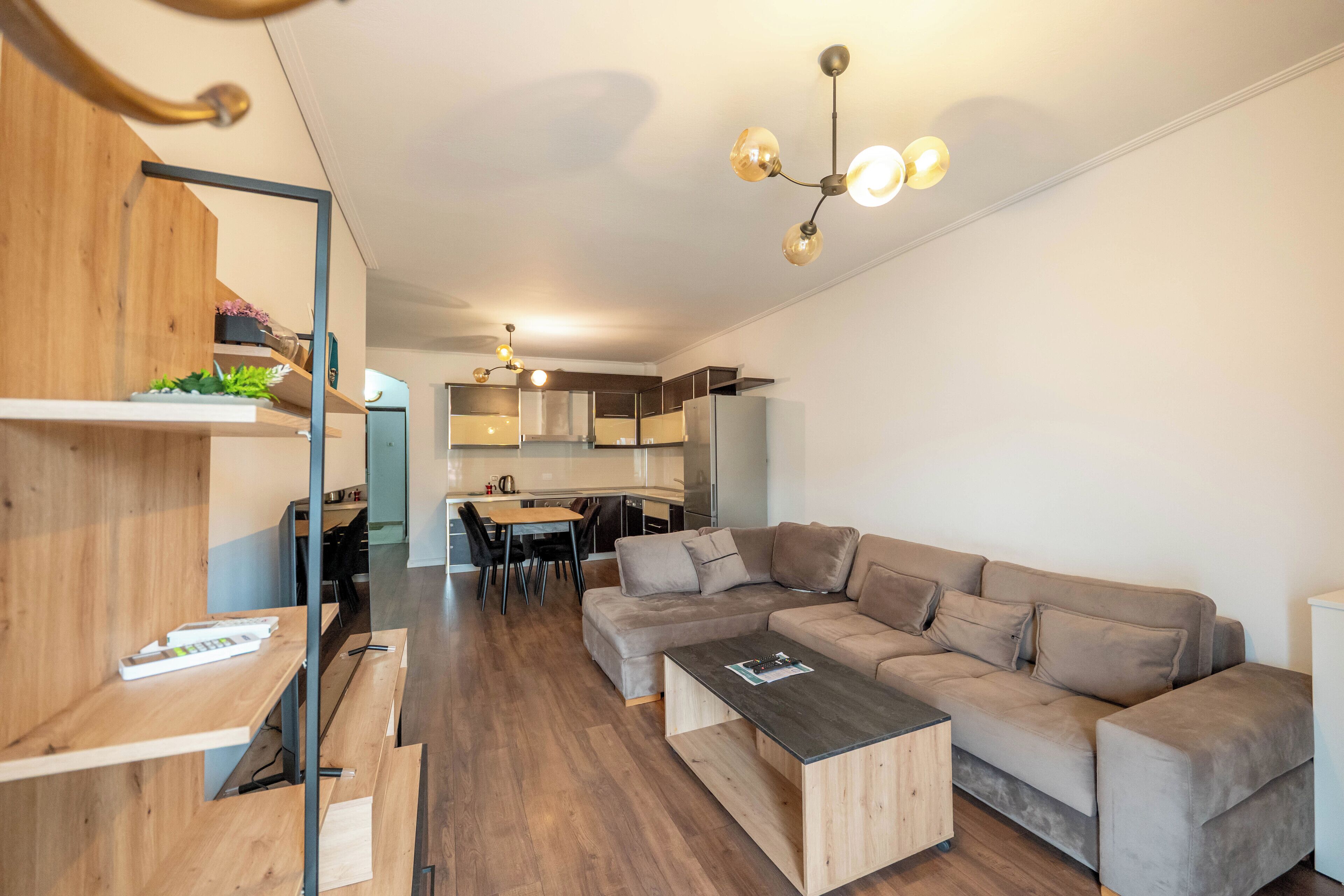 42-inch flat-screen TV with satellite channels