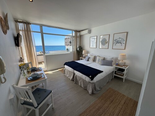 Beautiful Beachfront Studio Apartment with Sea View Balcony in Gibraltar