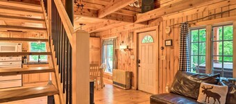 Designed for slow mornings and star-filled nights, this secluded Northeast Kingdom escape features a year-round heated hot tub and private pond.