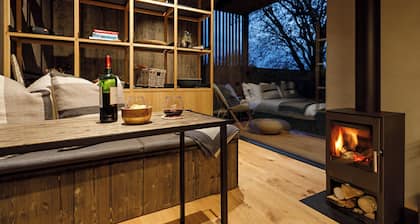 Luxurious Cabin at Thursford Castle, immersed in North Norfolk countryside.