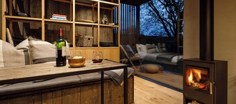 Luxurious Cabin at Thursford Castle, immersed in North Norfolk countryside.