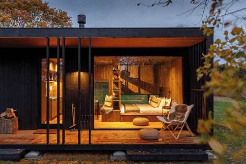 Luxurious Cabin at Thursford Castle, immersed in North Norfolk countryside.