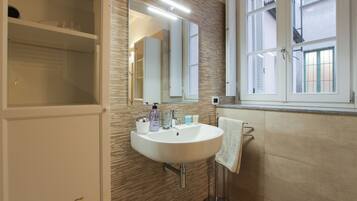 Ducha, secador de pelo, bidé y toallas