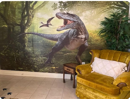 Interior. Dino Den - Charming 1-bedroom apartment in Oneonta with WiFi, AC
