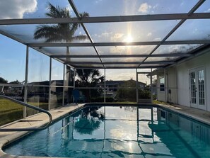 Outdoor pool, a heated pool