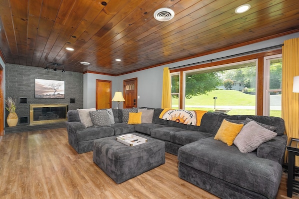 Smart TV, video games, foosball, music library