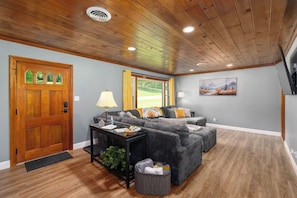 Smart TV, video games, foosball, music library