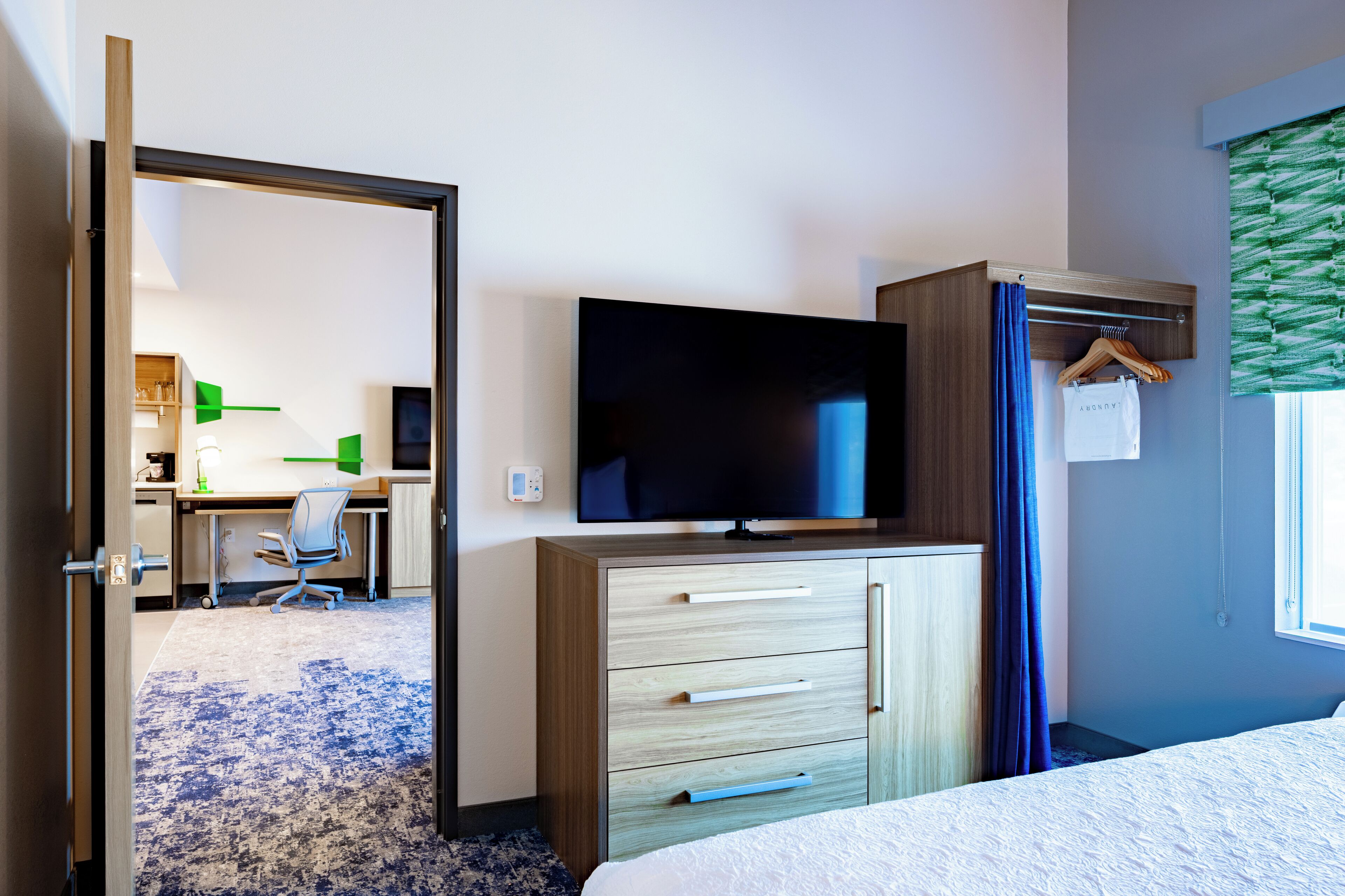Blackout drapes, iron/ironing board, WiFi (free), bed sheets