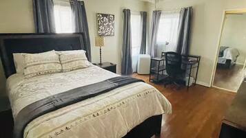 2 bedrooms, iron/ironing board, travel crib, WiFi