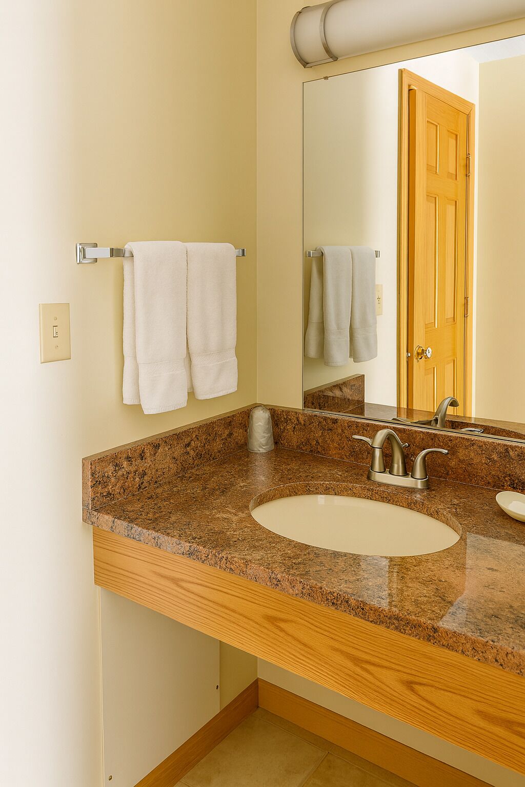 Chuveiro, produtos de toalete biodegradáveis, secador de cabelo 