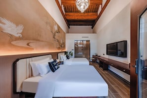 Superior Twin kamer, uitzicht op tuin | Een laptopwerkplek, gratis wifi