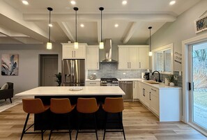 Fridge, microwave, oven, stovetop - Luxury and Cozy Family Home (Darien)