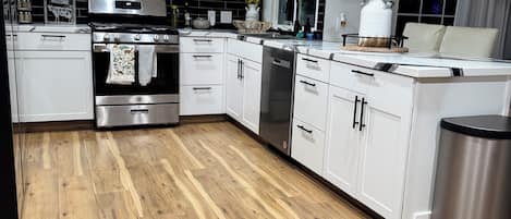 Microwave, oven, stovetop, dishwasher