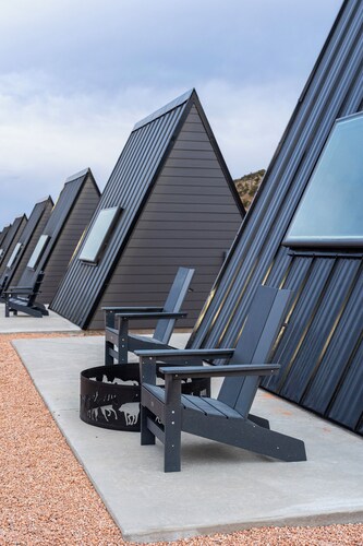 #53 Star-Gazing A-frame Cabin, King Bed, No Pets, Bathroom at bathhouse