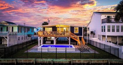 Gaston's Getaway | 5BR Channel Home w/ Heated Pool