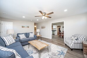 Fireplace, DVD player, table football