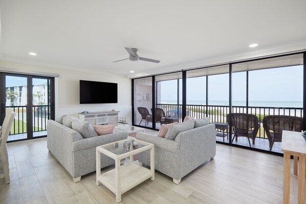 TV, offices - Sundial A201- Gorgeous Beachfront Condo at Sundial (Sanibel)