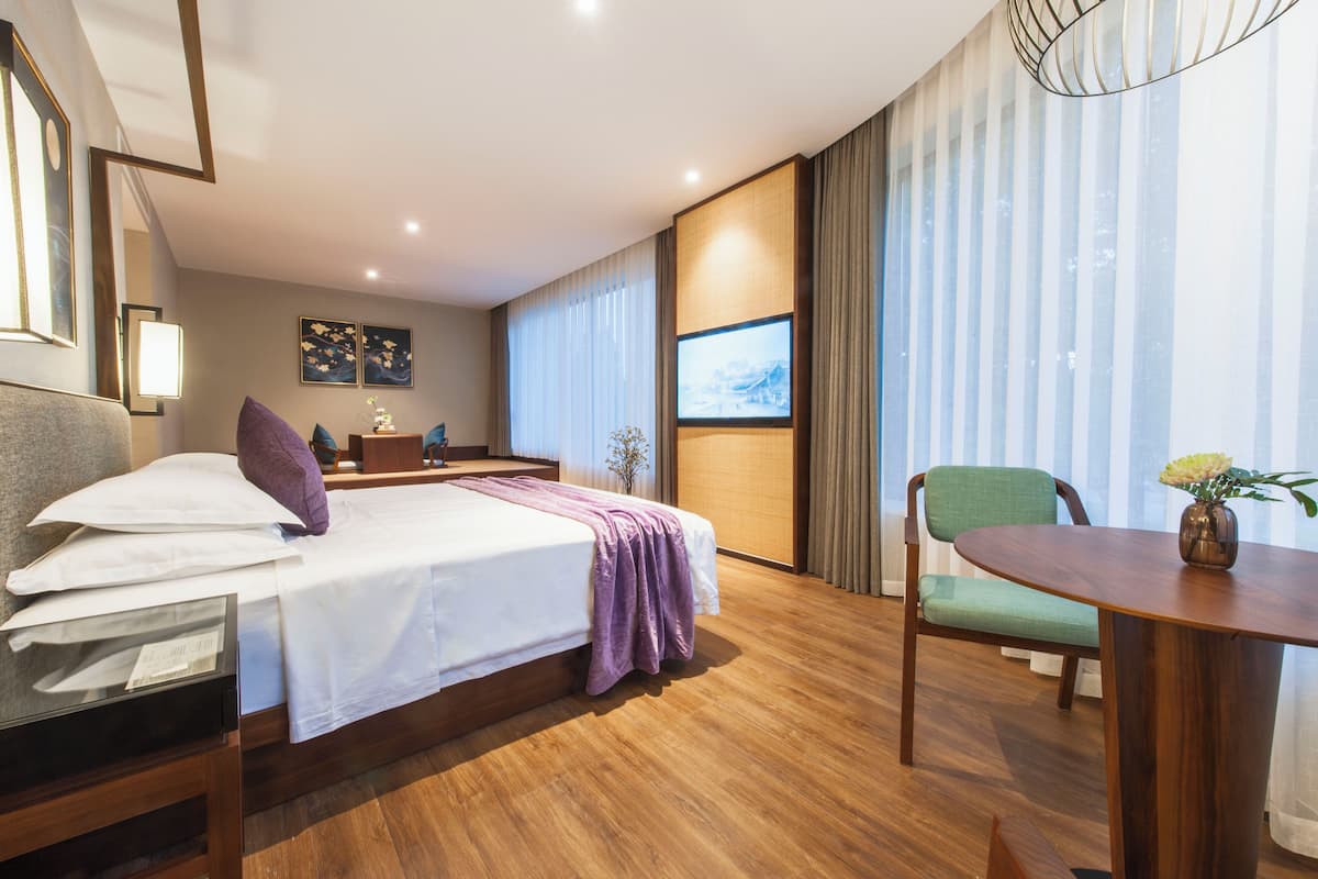 Habitación cuádruple de estilo japonés, varias camas | Ropa de cama de alta calidad, edredón y camas con pillow-top