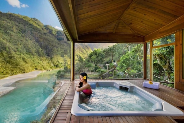 Indoor spa tub