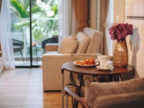 Romantic Studio, Balcony | Living area