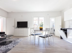 Apartment (One Bedroom Apartment With Balcony) | Living room | 32-inch flat-screen TV with cable channels - Spacious Zadar Apartments Near Beach (Zadar)