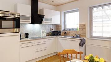 Kühlschrank, Mikrowelle, Ofen, Herdplatte