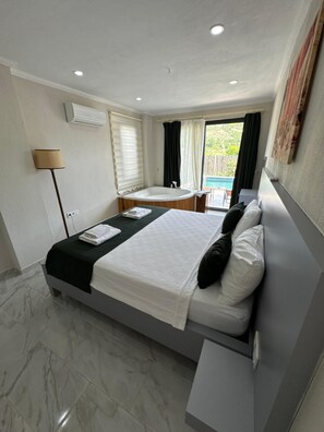 Vila luxo, 1 quarto, piscina particular | Roupas de cama premium, individualmente decorados