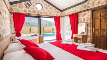 Villa clásica, 1 habitación, piscina privada | Ropa de cama de alta calidad y decoración individual