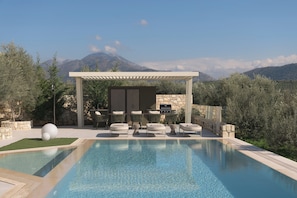 Outdoor pool, a heated pool - Idunu Villa, with Heated Pool & Serene Seclusion (Rethymno)