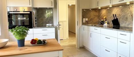 Fridge, oven, stovetop, dishwasher