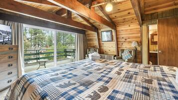 Cabana com design assinado, 3 quartos, cozinha, vista para a montanha | 3 quartos, individualmente decorados, individualmente mobiliados