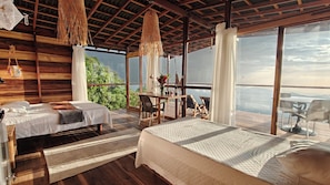 Cabana panorâmico, várias camas, terraço, vista para o oceano | Individualmente decorados, Wi-Fi de cortesia, roupa de cama